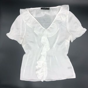 The Limited Sheer Ruffle Top